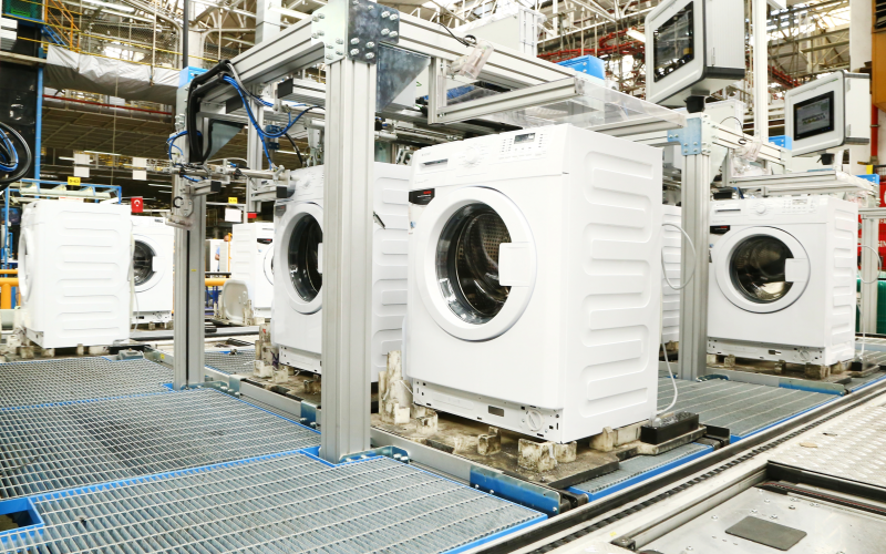 Smart home appliances being built in factory