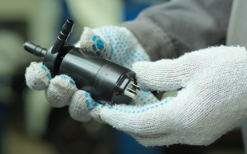 Image of a durable, molded pump and flow part for auto