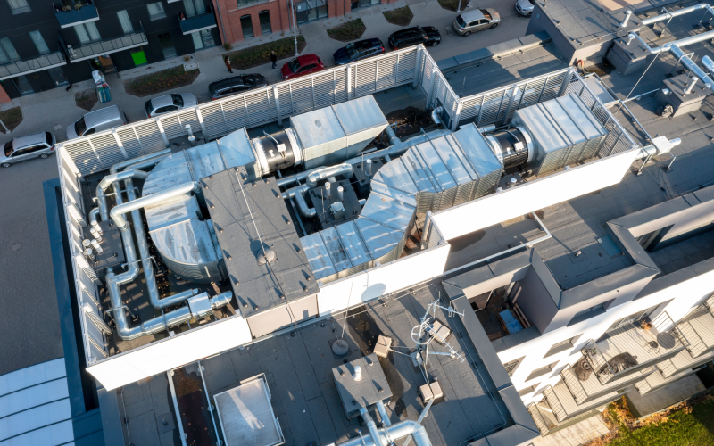 Image of factory with HVAC systems
