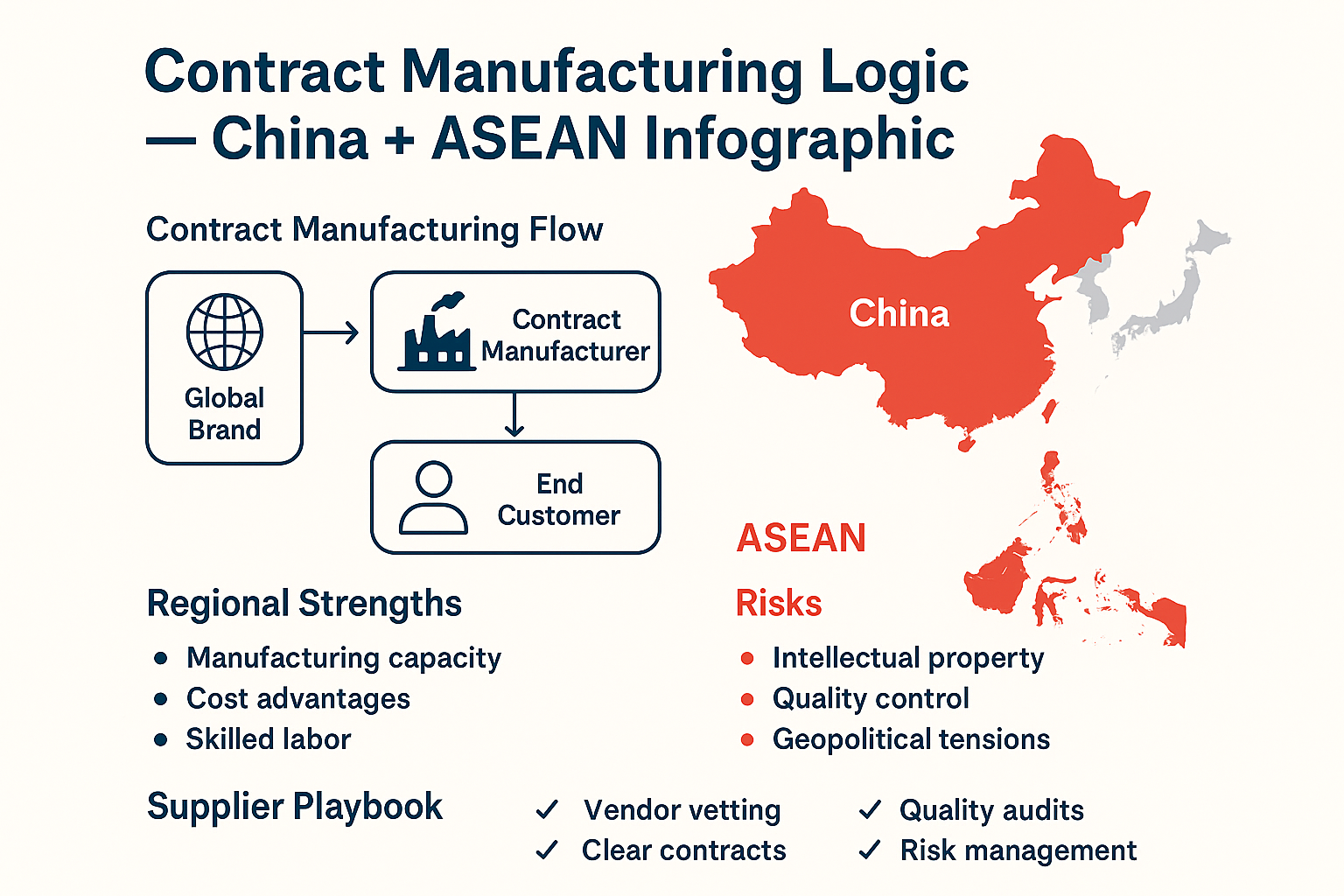 Graphic highlighting contract Manufacturing Logic for China + ASEAN