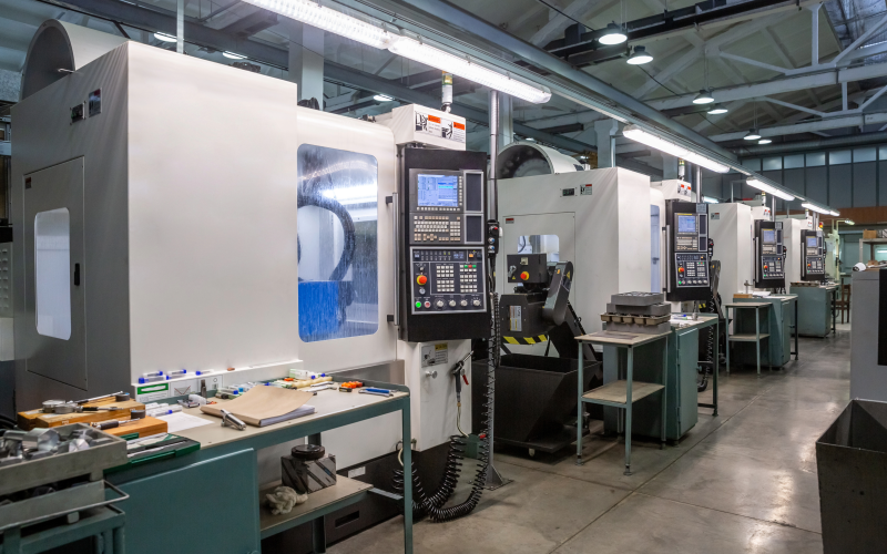 Picture of CNC machines used for autonomous robot production